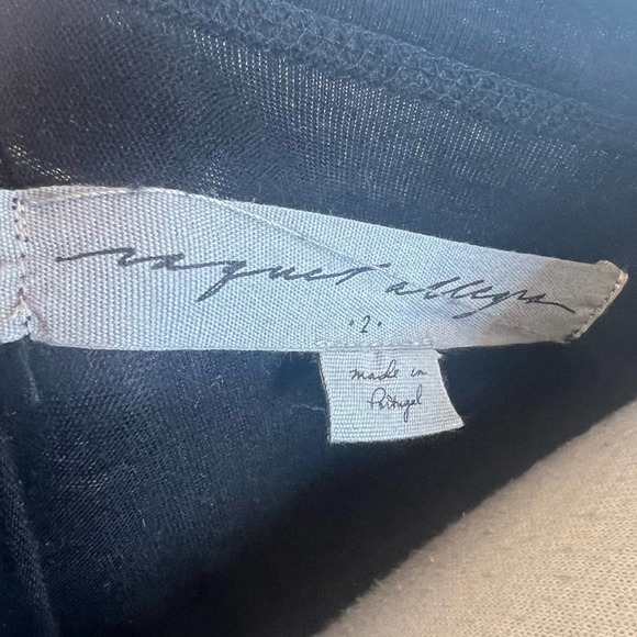 Raquel Allegra Modal Long Sleeve Midi Dress Black Size Medium - Picture 5 of 5